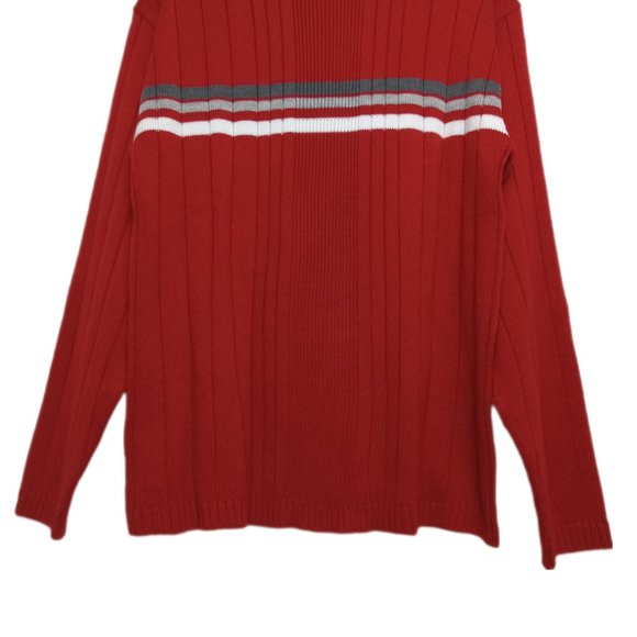 Vintage Y2K Arizona Men's Sweater Red Striped Size Medium - Picture 4 of 9